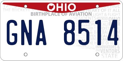 OH license plate GNA8514