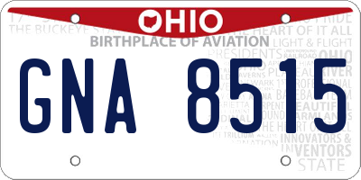 OH license plate GNA8515