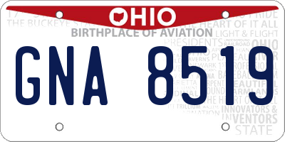 OH license plate GNA8519