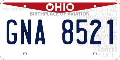 OH license plate GNA8521