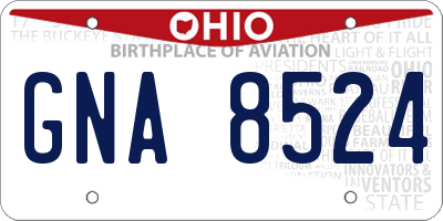 OH license plate GNA8524
