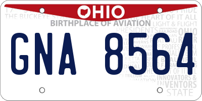 OH license plate GNA8564