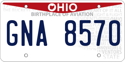 OH license plate GNA8570