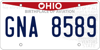 OH license plate GNA8589