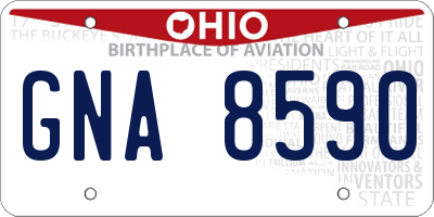 OH license plate GNA8590