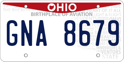OH license plate GNA8679