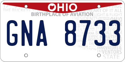 OH license plate GNA8733