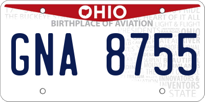 OH license plate GNA8755