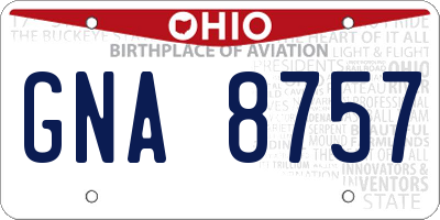 OH license plate GNA8757
