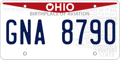 OH license plate GNA8790