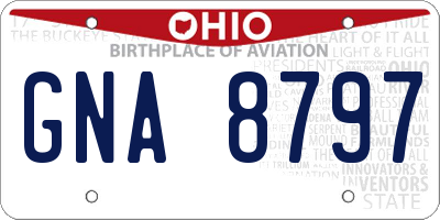 OH license plate GNA8797