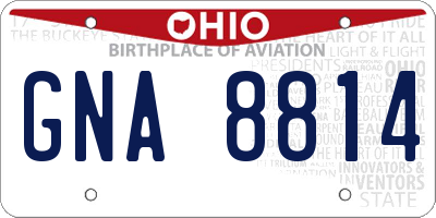 OH license plate GNA8814