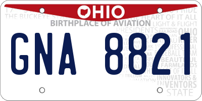 OH license plate GNA8821