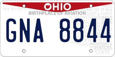 OH license plate GNA8844