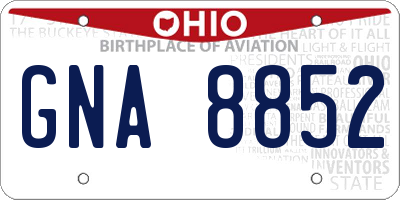 OH license plate GNA8852
