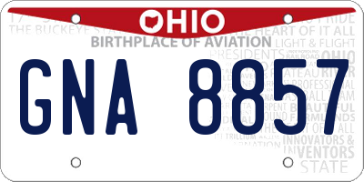 OH license plate GNA8857
