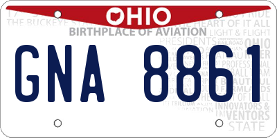 OH license plate GNA8861