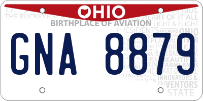 OH license plate GNA8879