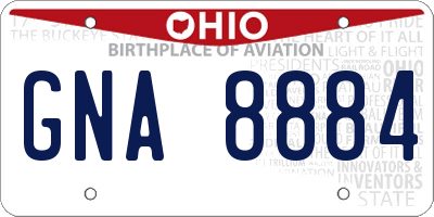 OH license plate GNA8884