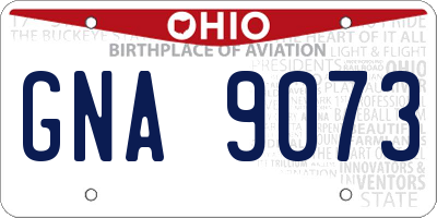 OH license plate GNA9073