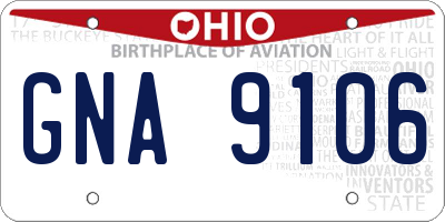 OH license plate GNA9106