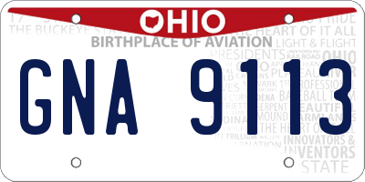 OH license plate GNA9113