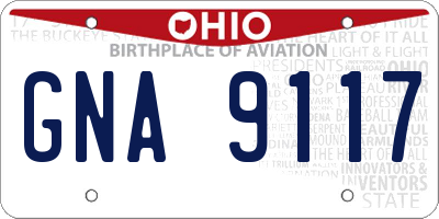 OH license plate GNA9117