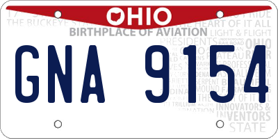 OH license plate GNA9154