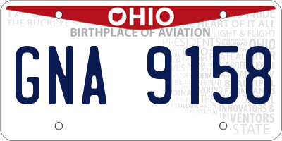 OH license plate GNA9158