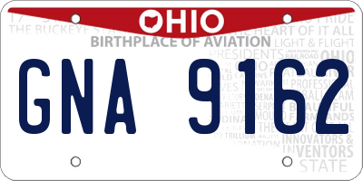 OH license plate GNA9162