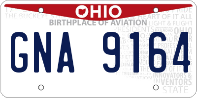 OH license plate GNA9164