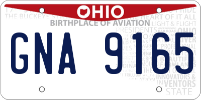 OH license plate GNA9165
