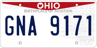 OH license plate GNA9171