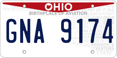 OH license plate GNA9174