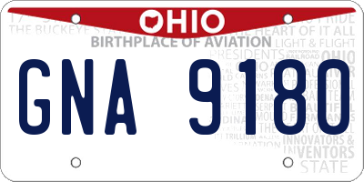 OH license plate GNA9180