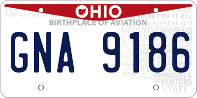OH license plate GNA9186