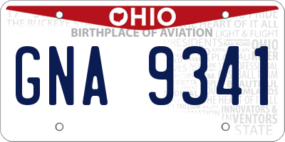OH license plate GNA9341