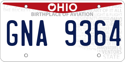 OH license plate GNA9364