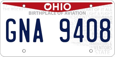 OH license plate GNA9408