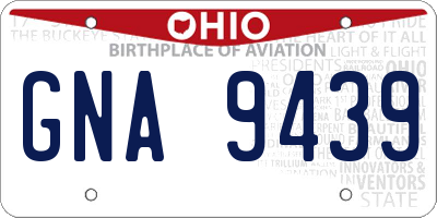 OH license plate GNA9439