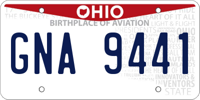 OH license plate GNA9441