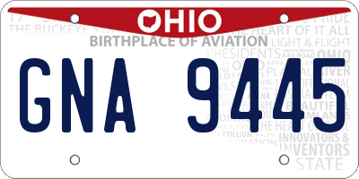 OH license plate GNA9445