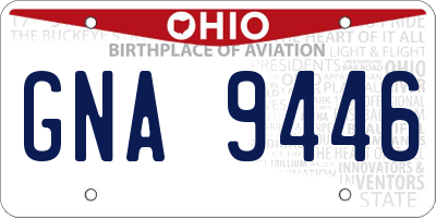 OH license plate GNA9446