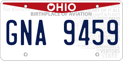 OH license plate GNA9459