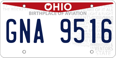 OH license plate GNA9516