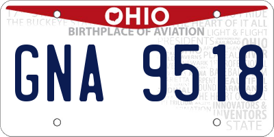 OH license plate GNA9518