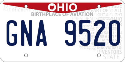 OH license plate GNA9520