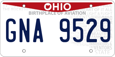 OH license plate GNA9529