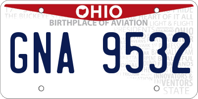 OH license plate GNA9532