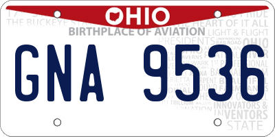 OH license plate GNA9536